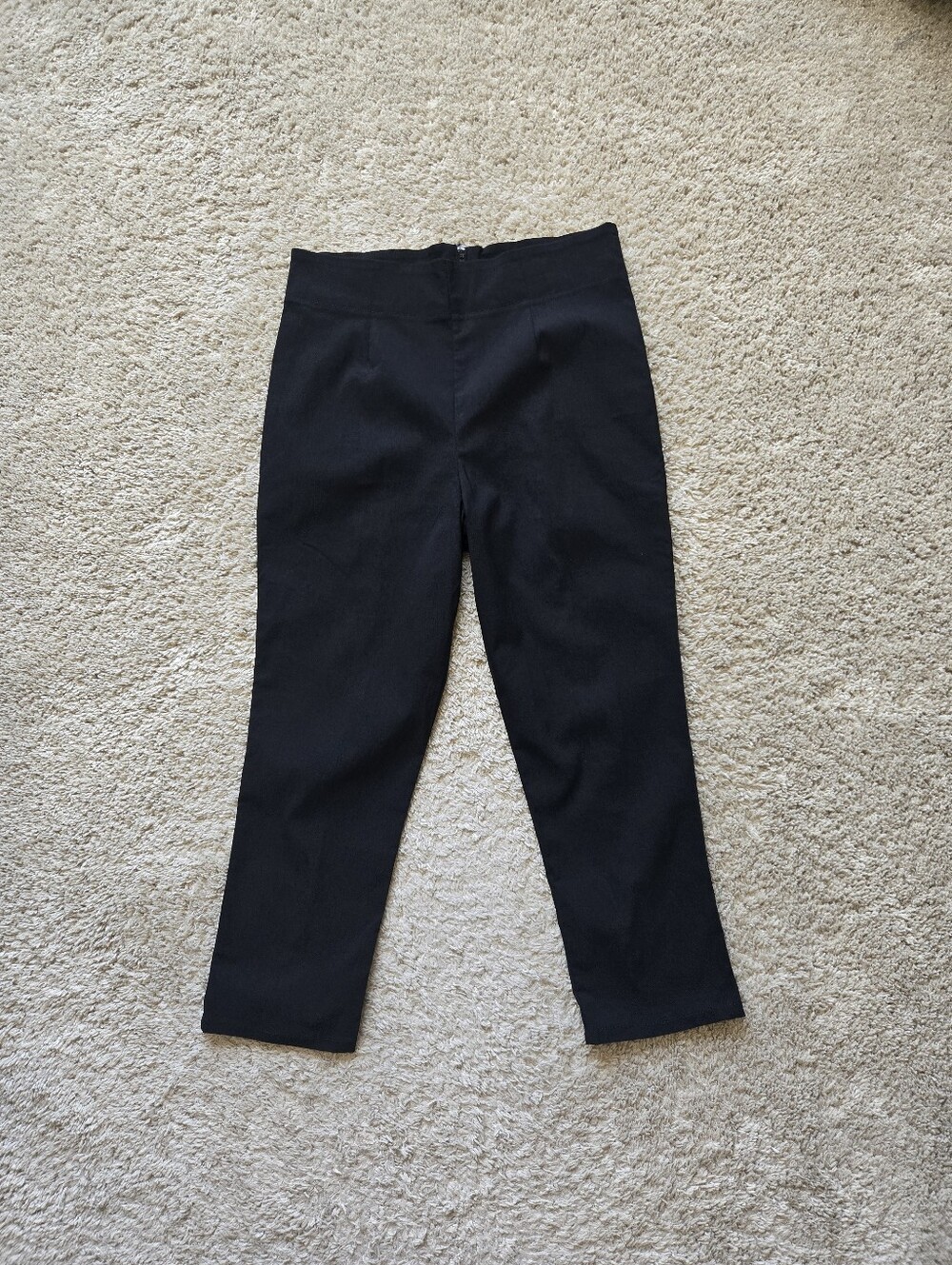 Hell Bunny Crop Pants Womens UK14 US L Black Skinny